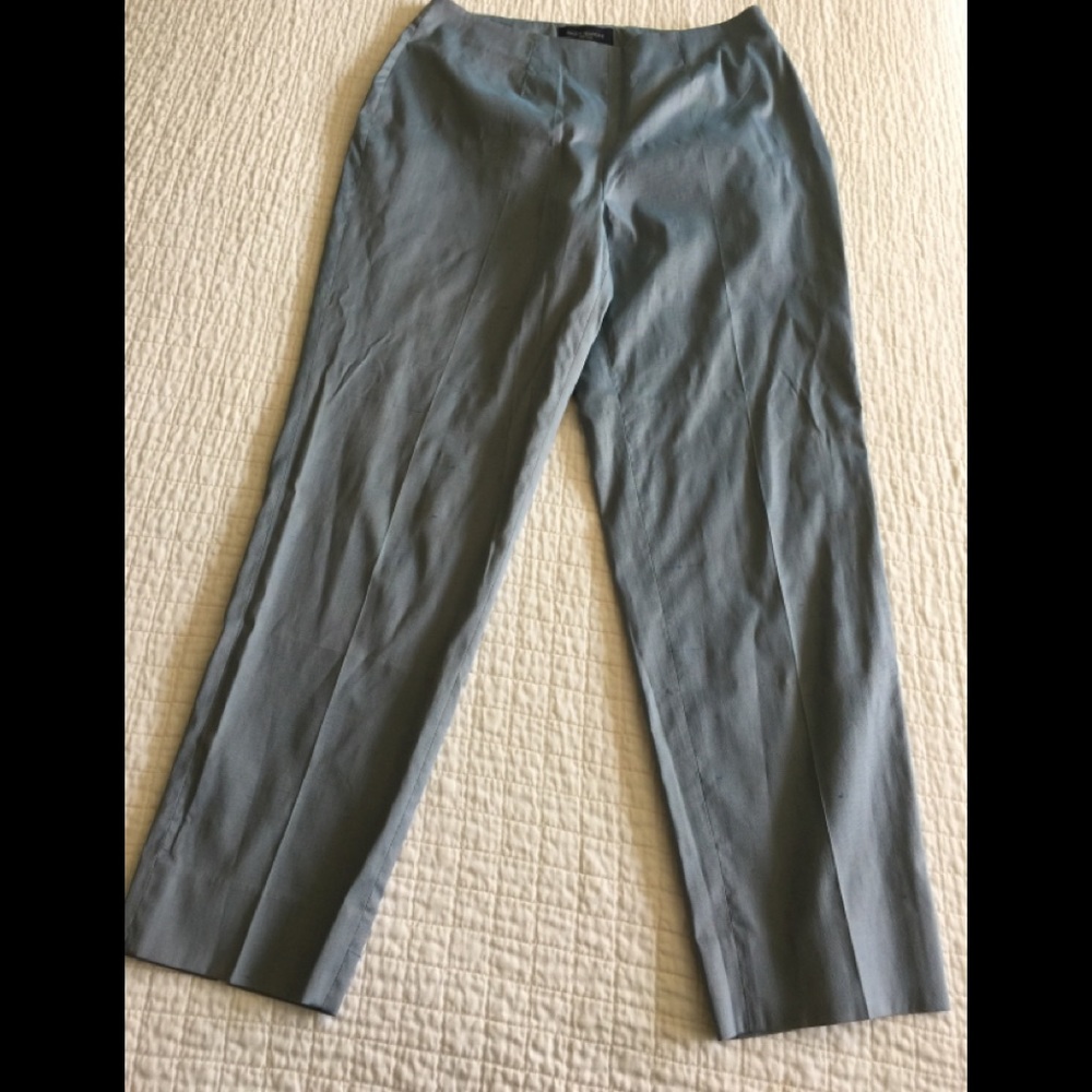 Like New Piazza Sempione iridescent teal dupioni silk side zip pants